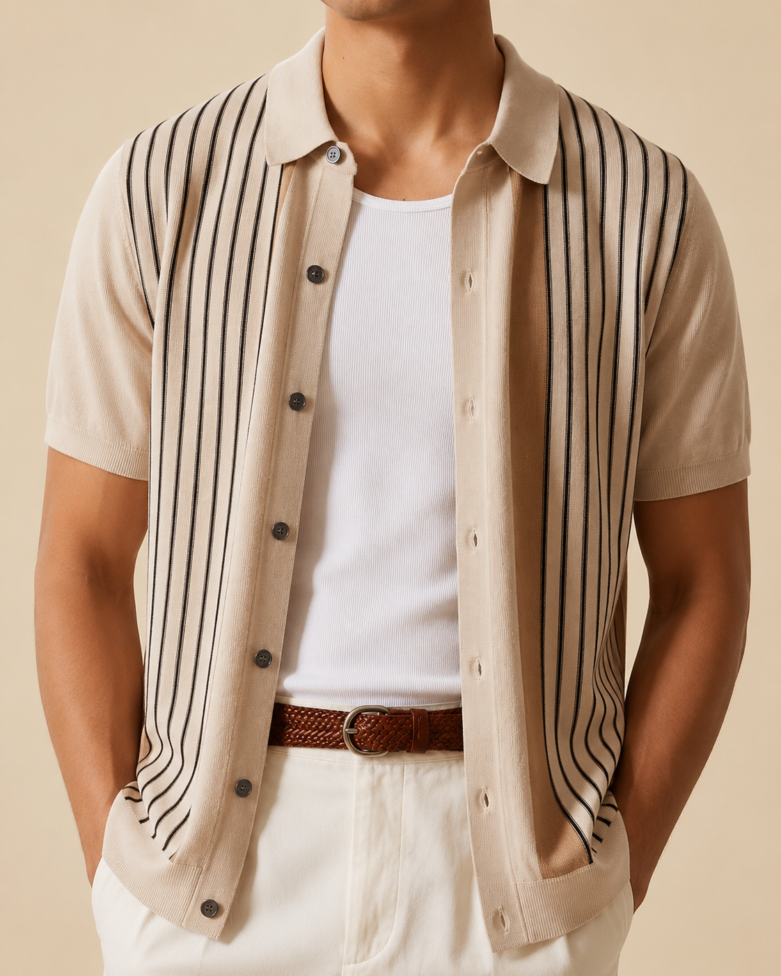 Retro Stripe Knit Shirt - S