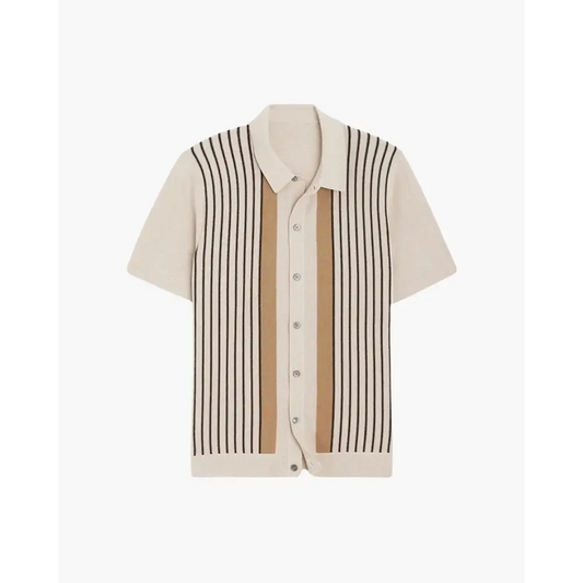 Retro Striped Knit Cardigan - S