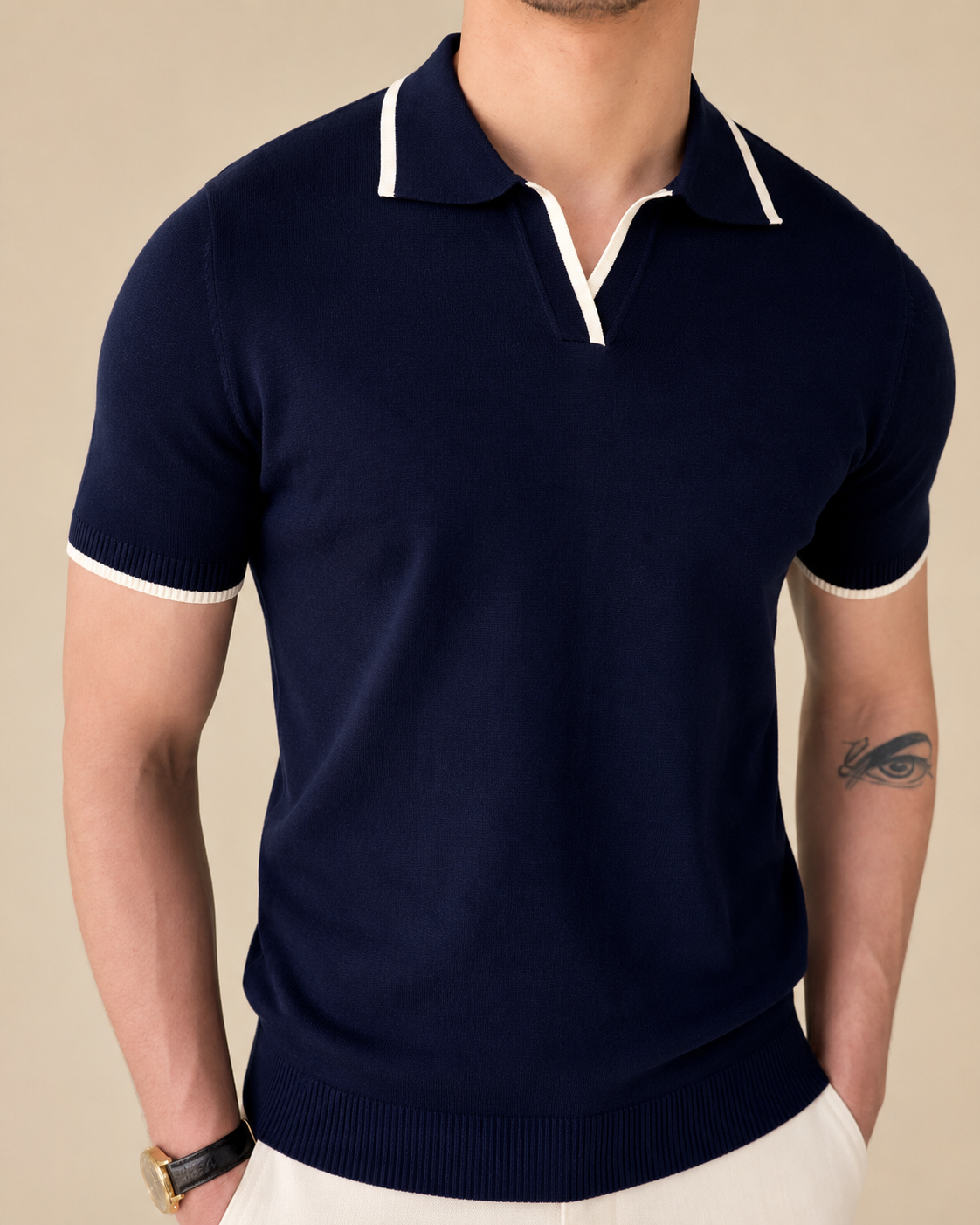 Riviera Contrast Collar Polo - S