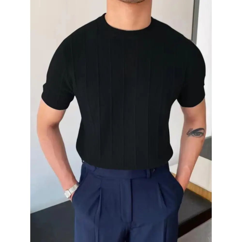 Riviera Knit Tee - Black / S
