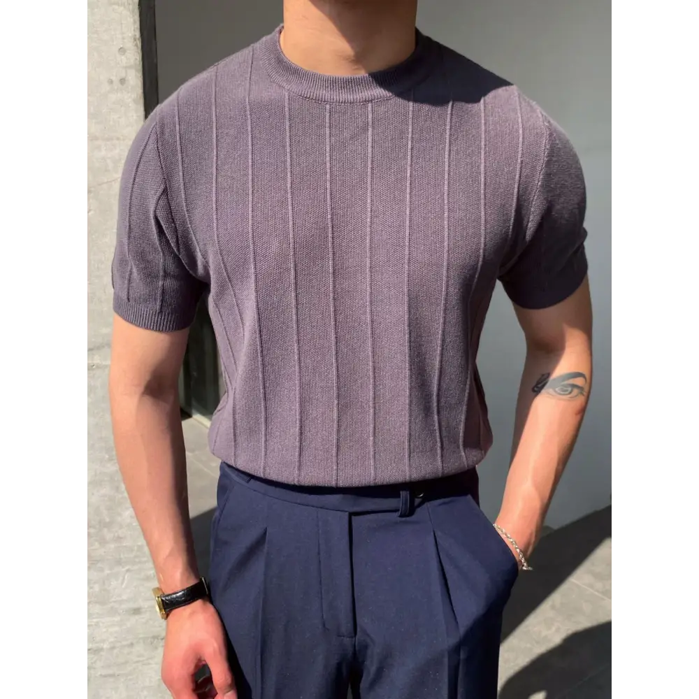 Riviera Knit Tee - Purple / S
