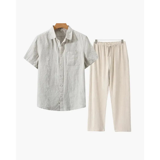 Riviera Linen Set - Beige / Beige / XS