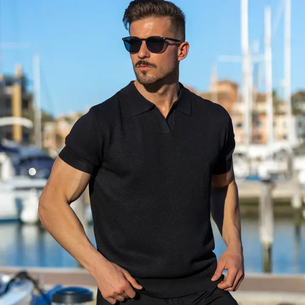Riviera Textured Knit Polo