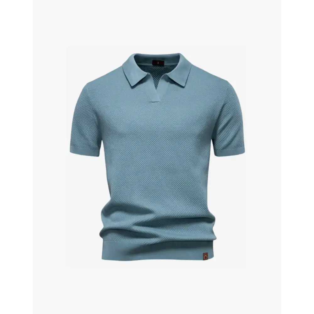 Riviera Textured Knit Polo - Muted Teal / XS