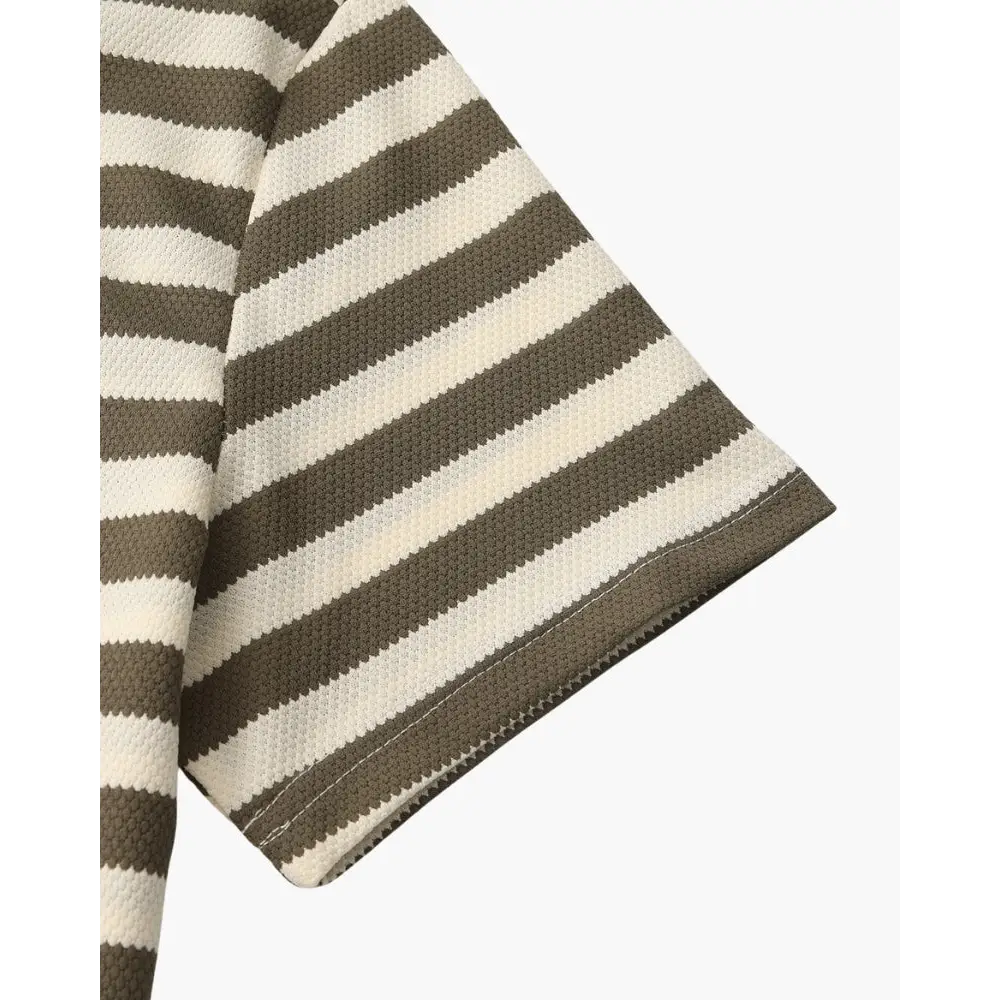 Riviera Textured Stripe Knit Polo
