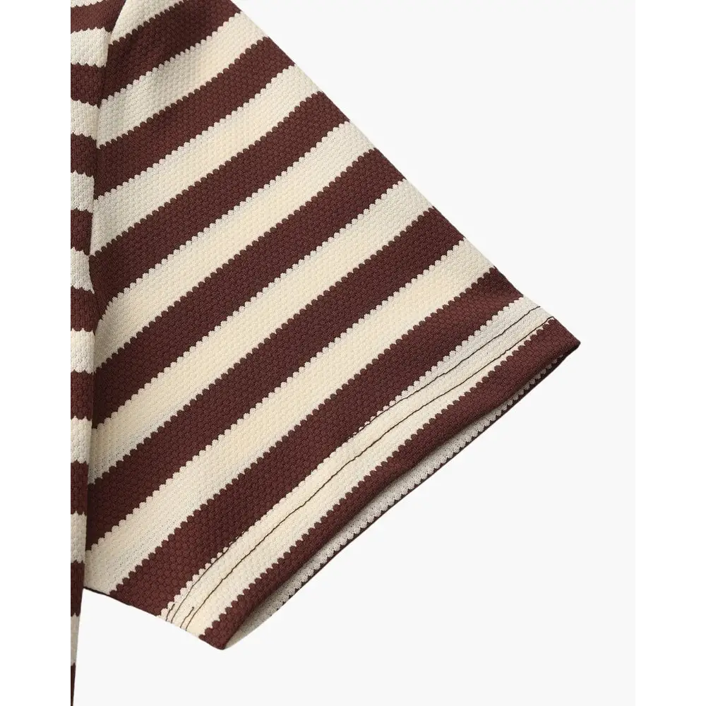 Riviera Textured Stripe Knit Polo