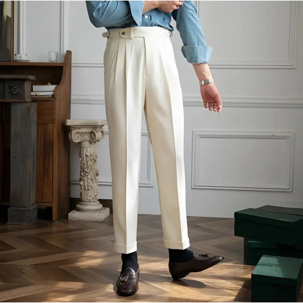 Sartorial Pleated Side-Adjuster Trousers