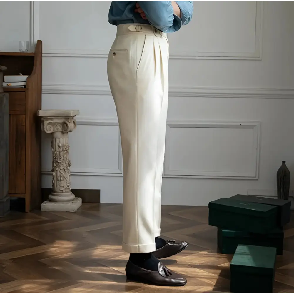 Sartorial Pleated Side-Adjuster Trousers