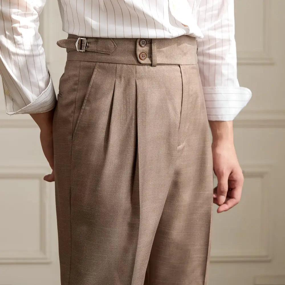 Sartorial Side-Adjuster Trousers - Camel Beige / 28