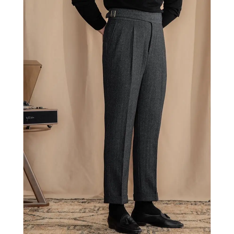 Savile Pleated Wool Trousers