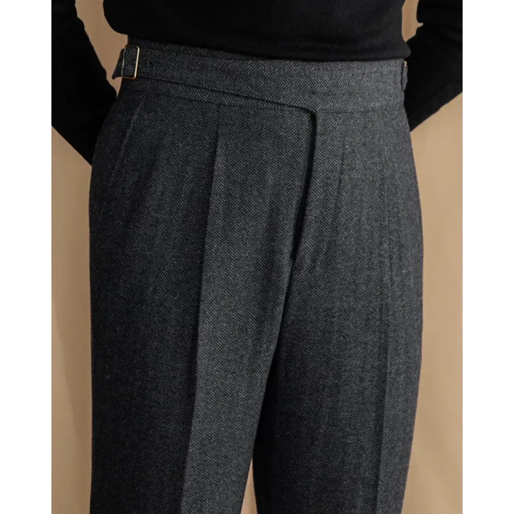 Savile Pleated Wool Trousers - Graphite / 28