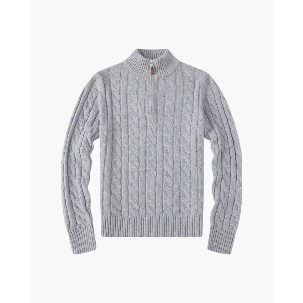 Signature Cotton Half-Zip - Gray / S