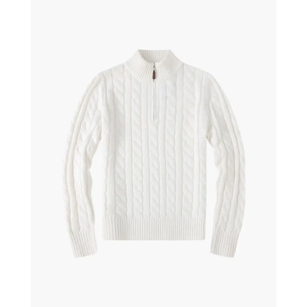 Signature Cotton Half-Zip - White / S