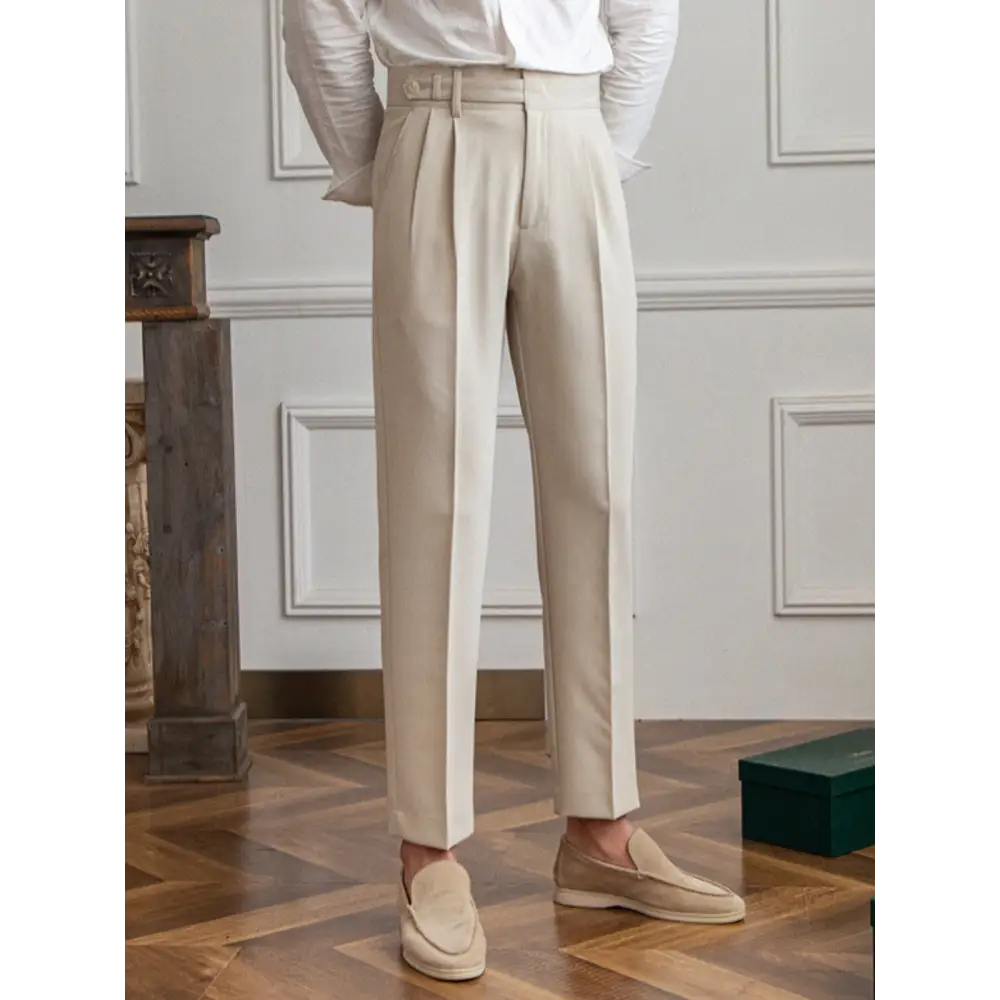 Signature Pleated Trousers - Apricot / 28