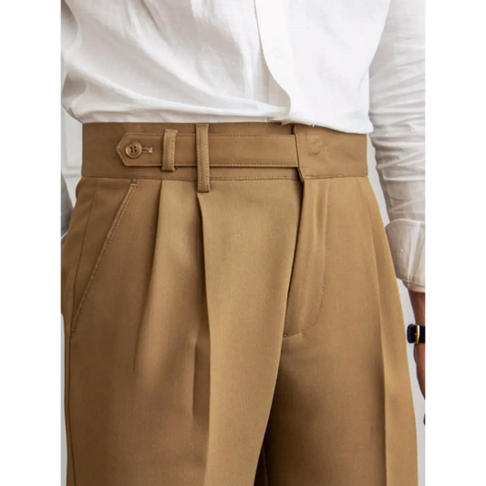 Signature Pleated Trousers - Desert Clay / 28
