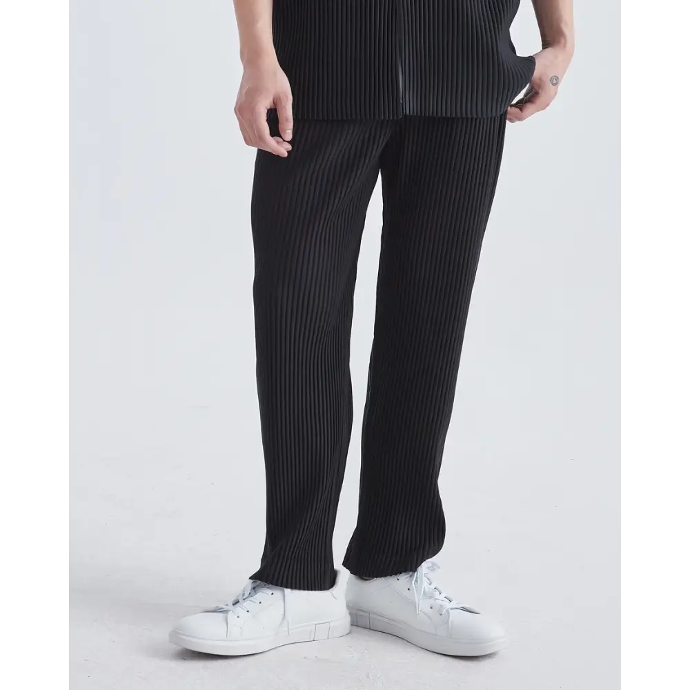 Soft Ribbed Lounge Pants - Black / S