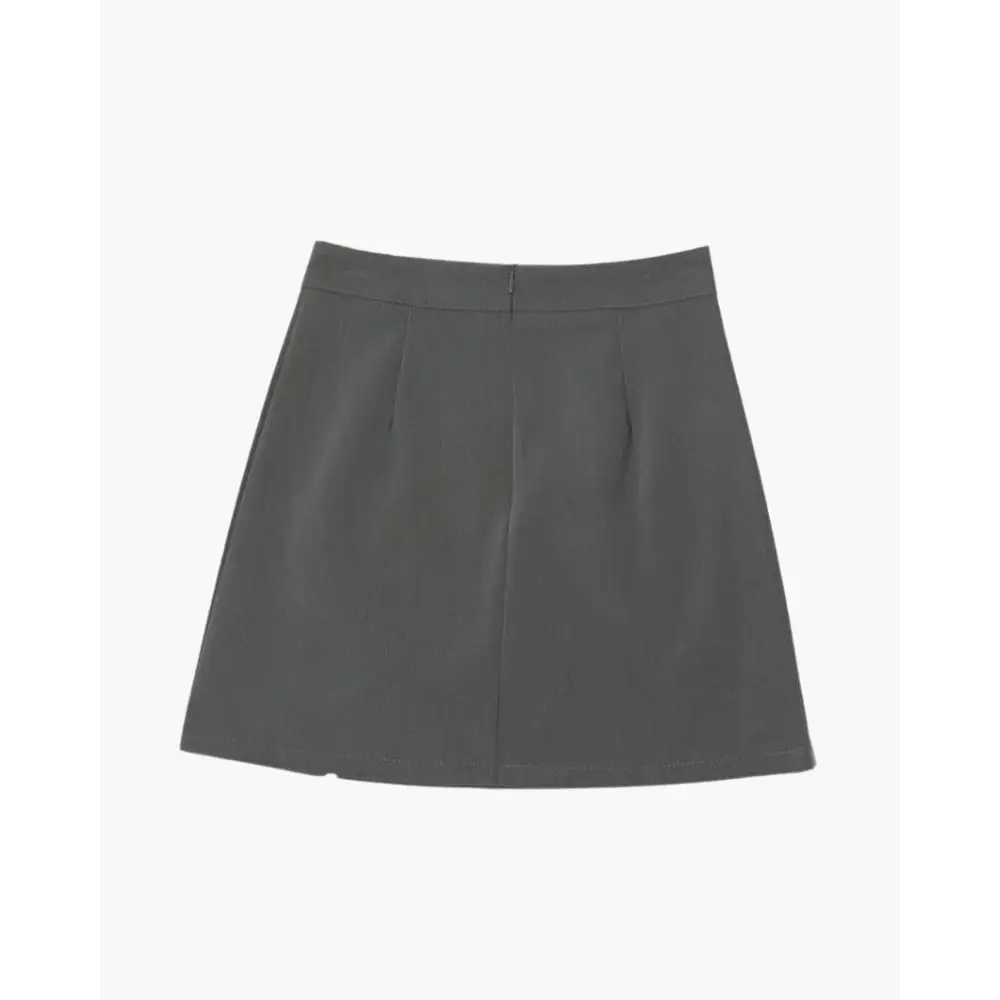 Straight Mini Skirt with Slit