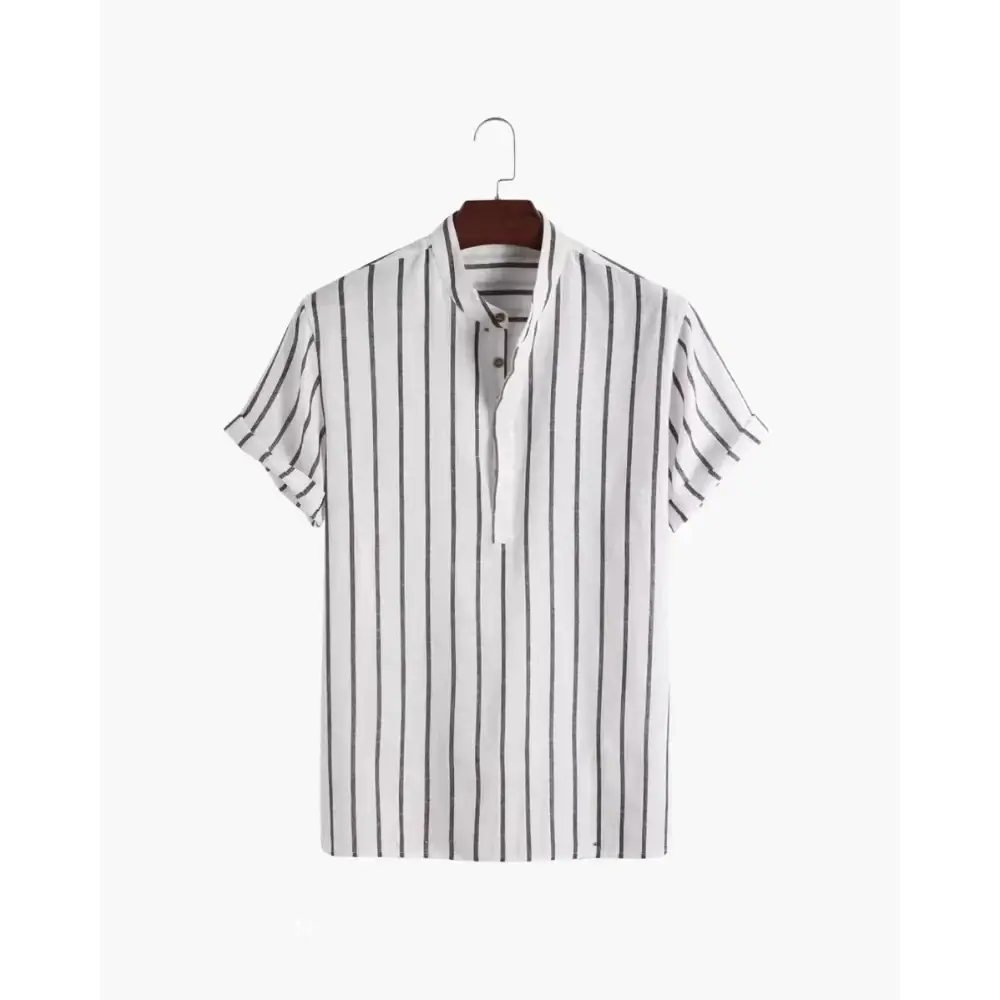 Striped Linen Summer Shirt - White / XS