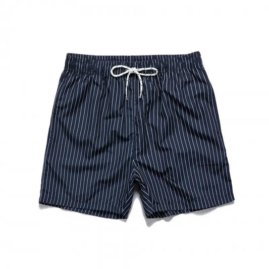Striped Navy Drawstring Shorts - S