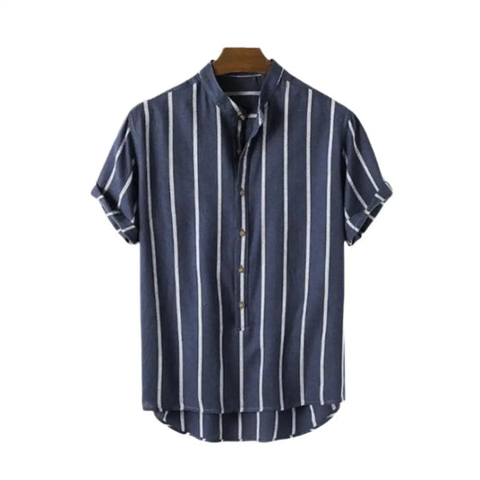 Striped Short Sleeve Shirt - Navy / S
