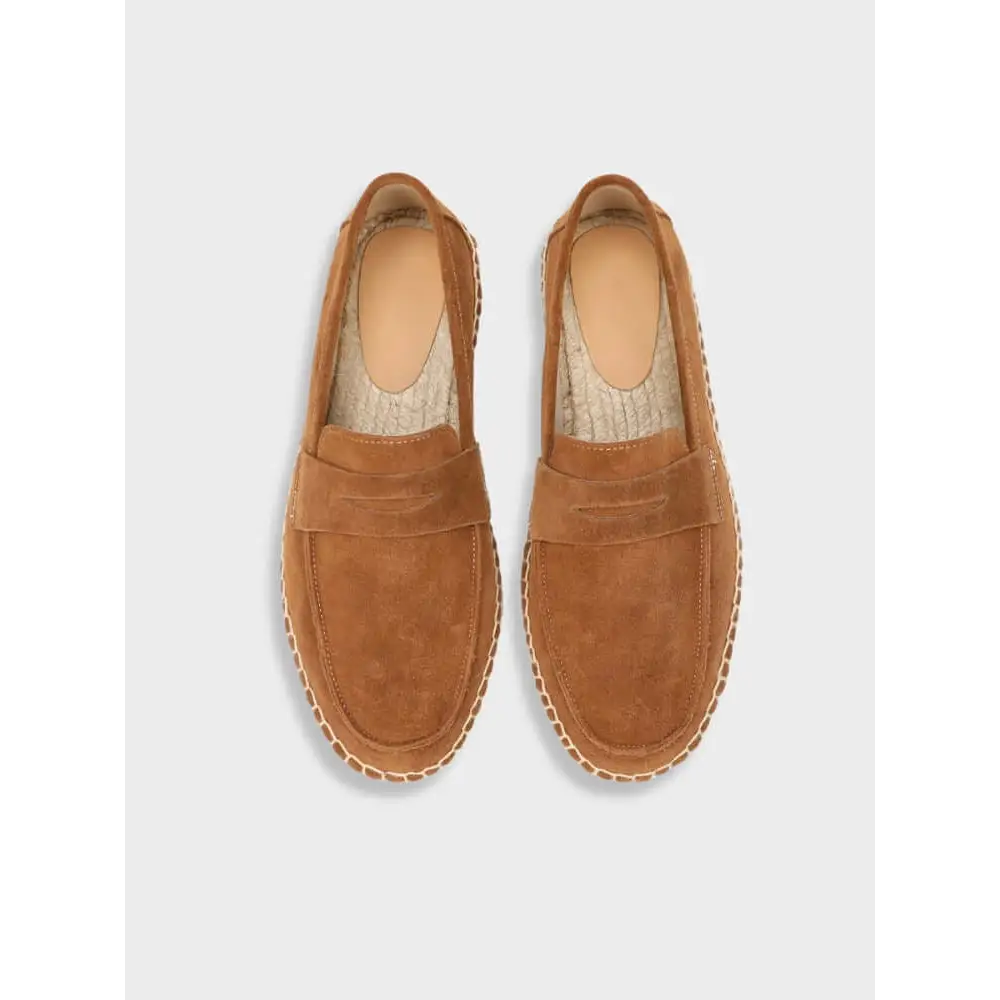 Suede Espadrille Loafers