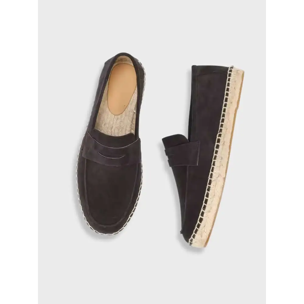Suede Espadrille Loafers