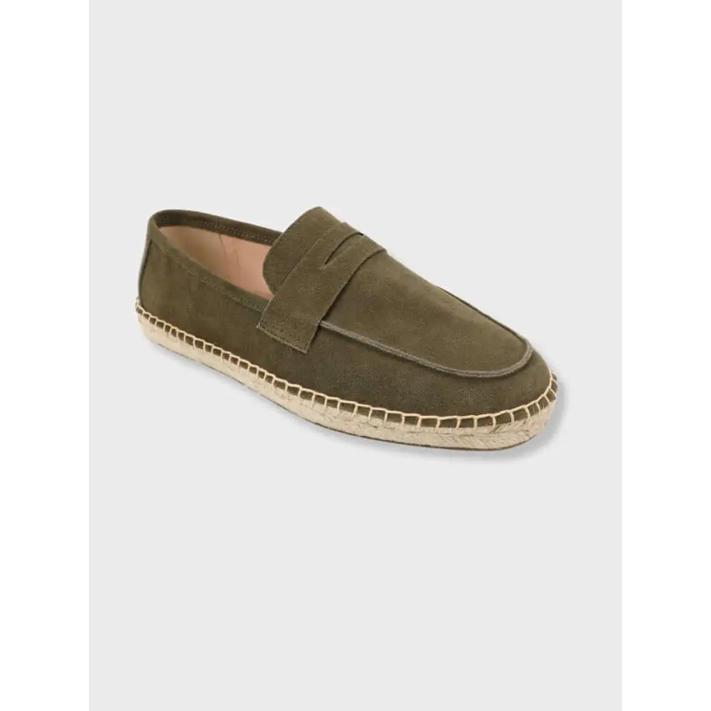 Suede Espadrille Loafers