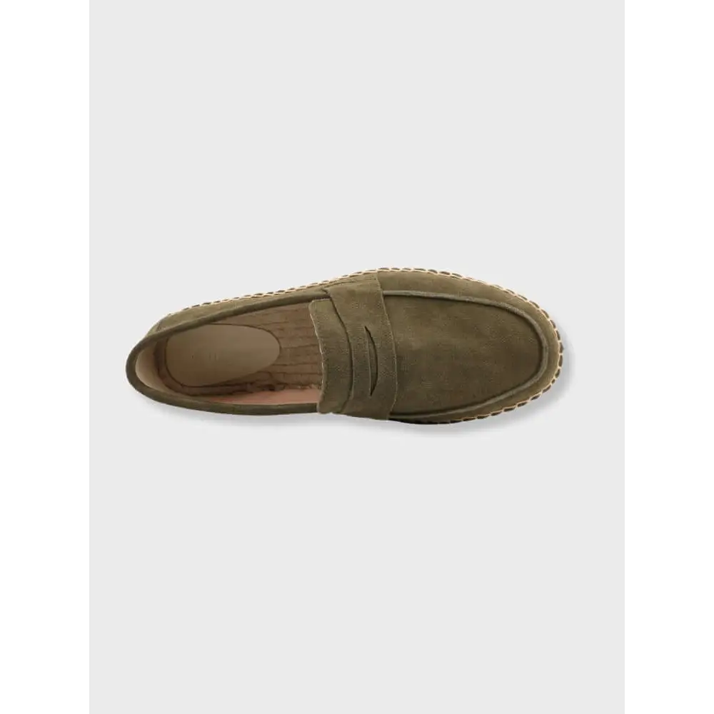 Suede Espadrille Loafers