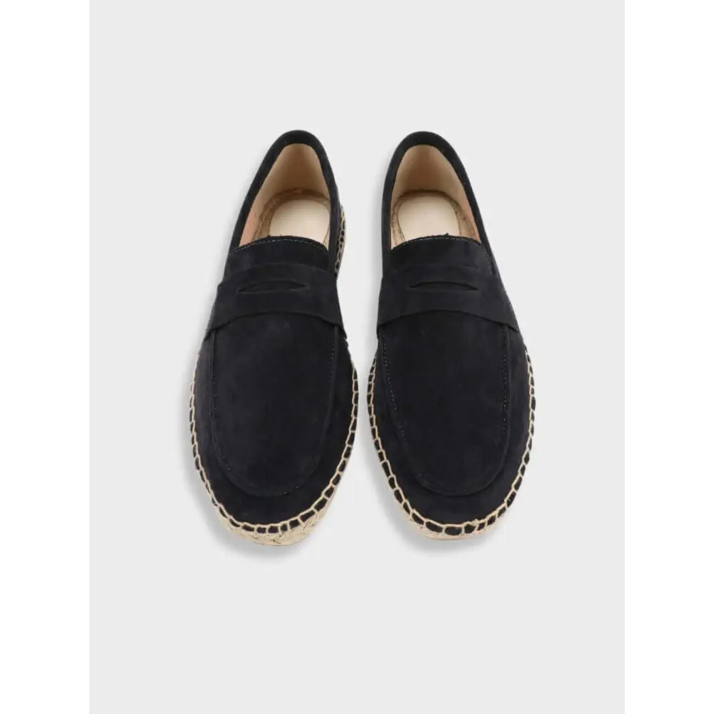 Suede Espadrille Loafers