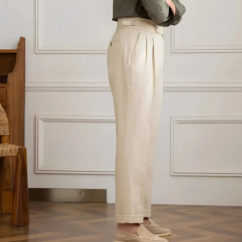 Tailored Linen Blend Trousers