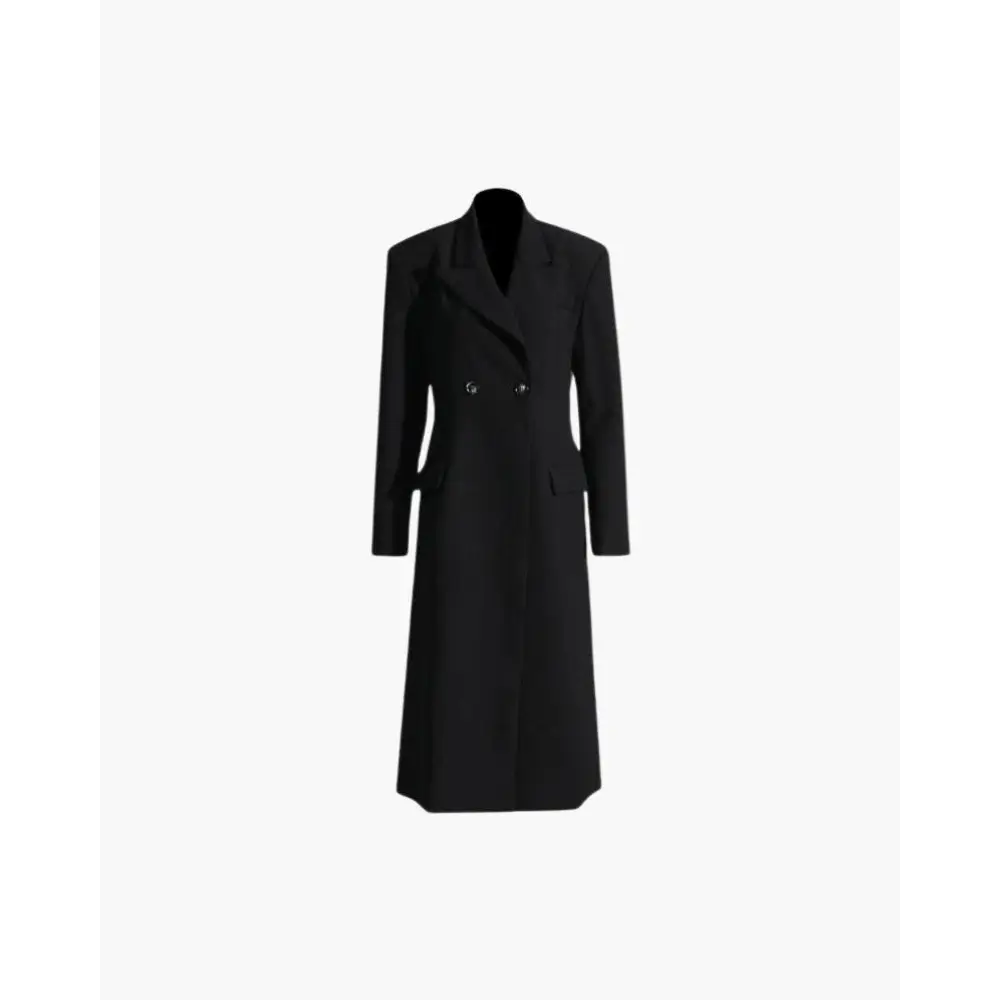 Tailored Long Overcoat - Black / S