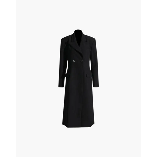 Tailored Long Overcoat - Black / S