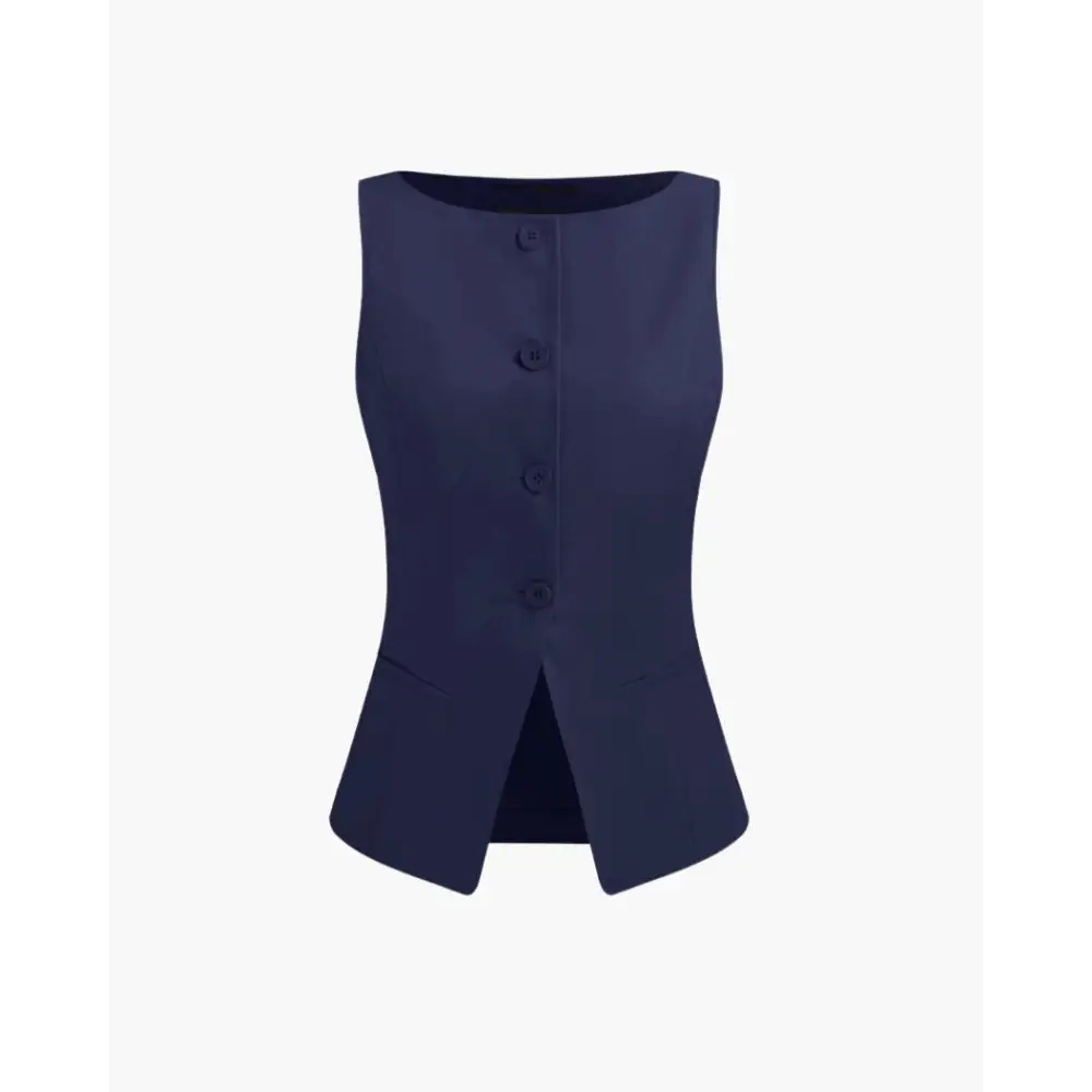 Tailored Sleeveless Vest｜ - Navy / S