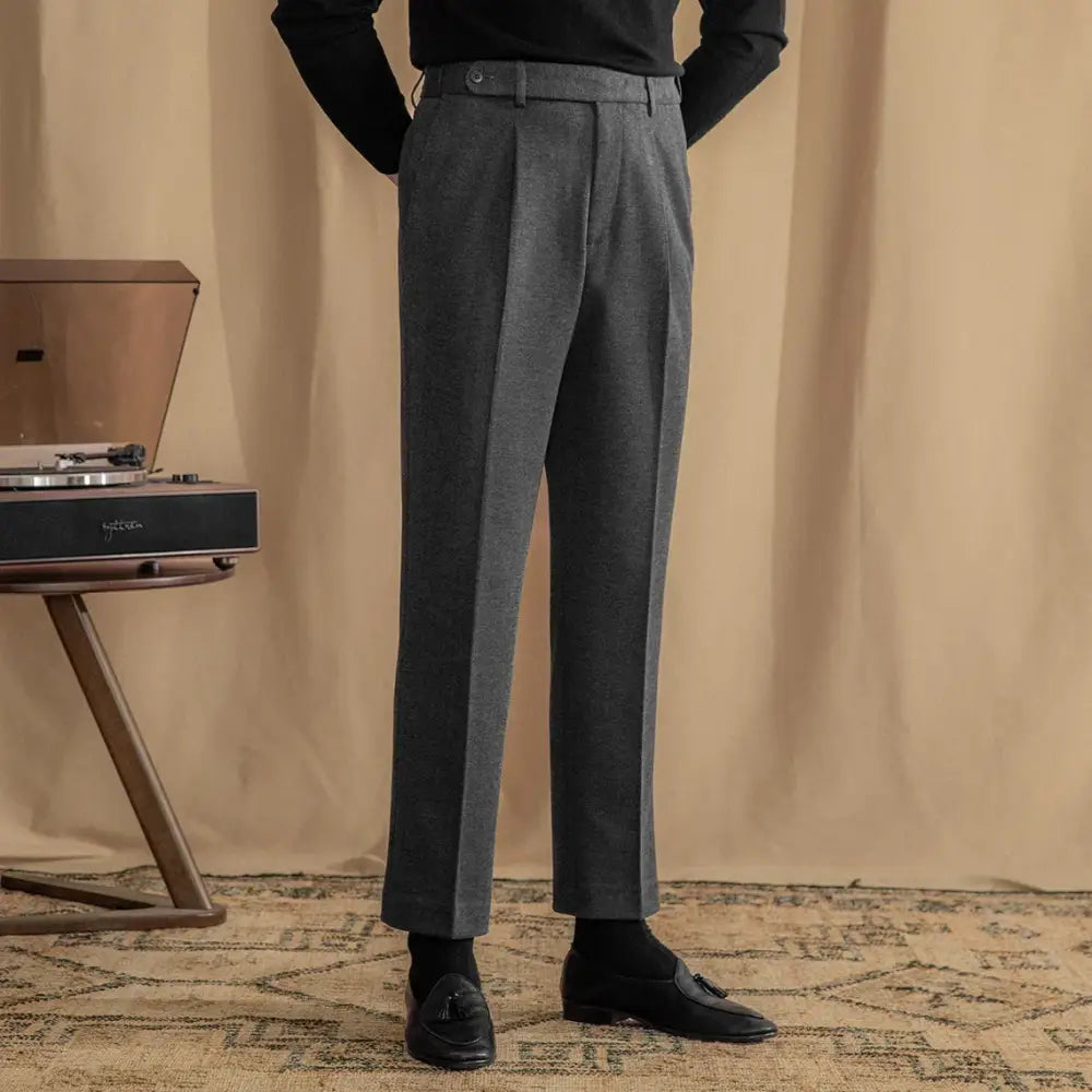 Tailored Wool Pleated Trousers
