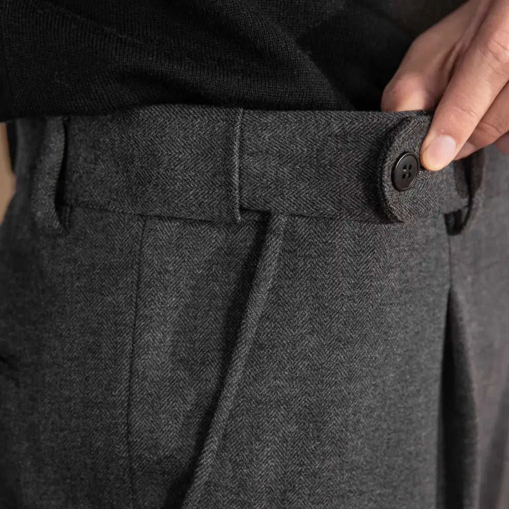 Tailored Wool Pleated Trousers