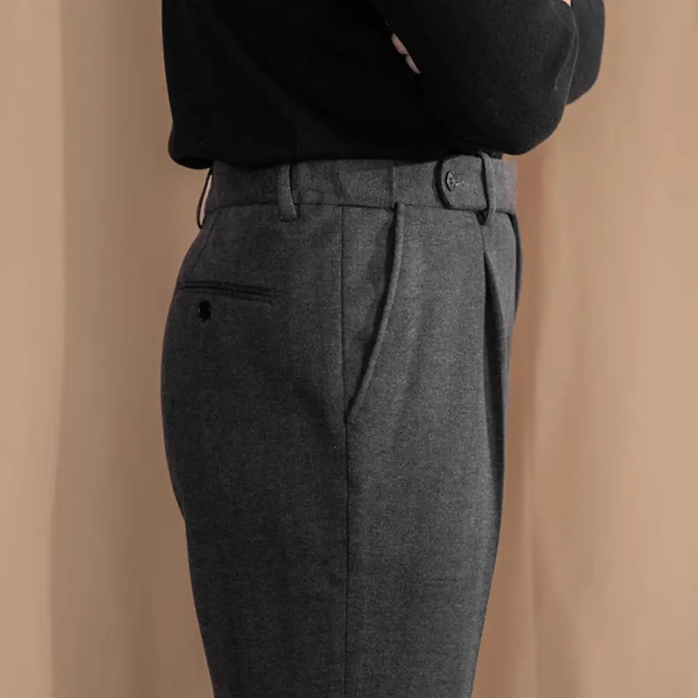 Tailored Wool Pleated Trousers