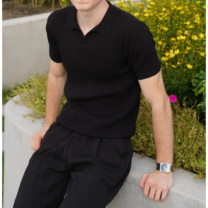 Textured Knit Polo