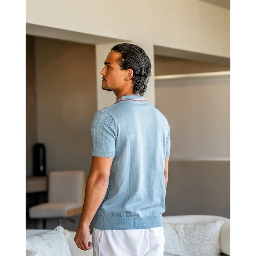 Textured Knit Polo Shirt