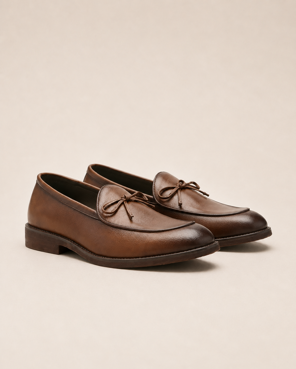Timeless Bow Tie Leather Loafers - Brown 38