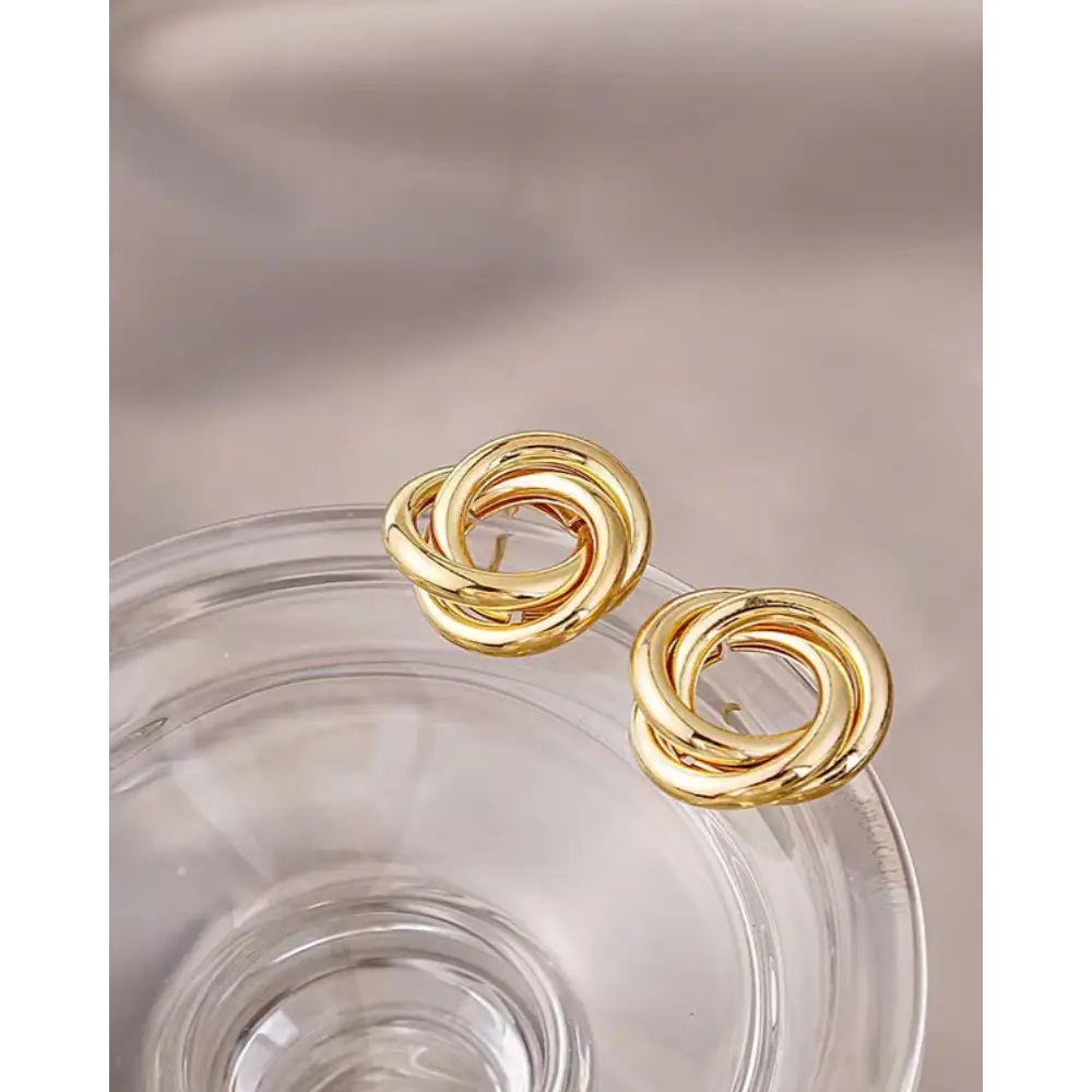 Twisted Gold Knot Earrings