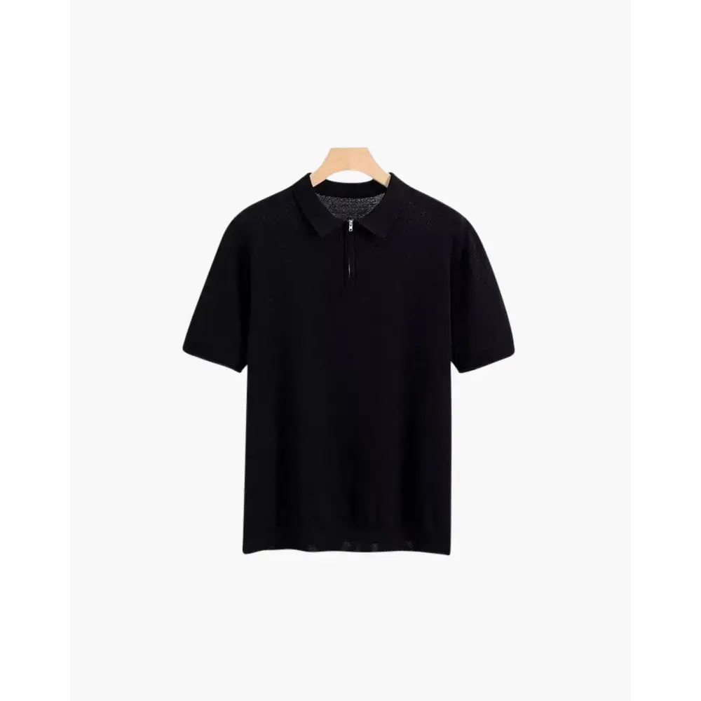 Valencia Zip Polo Shirt - Black / S