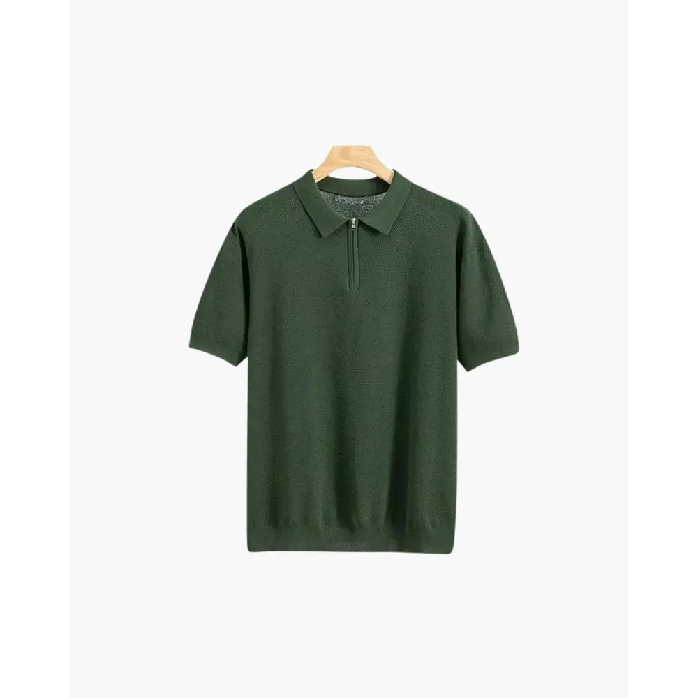 Valencia Zip Polo Shirt - Dark Green / S