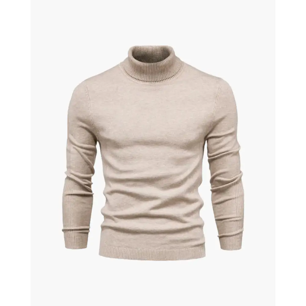Winter Slim Fit Knit Turtleneck - Beige / S