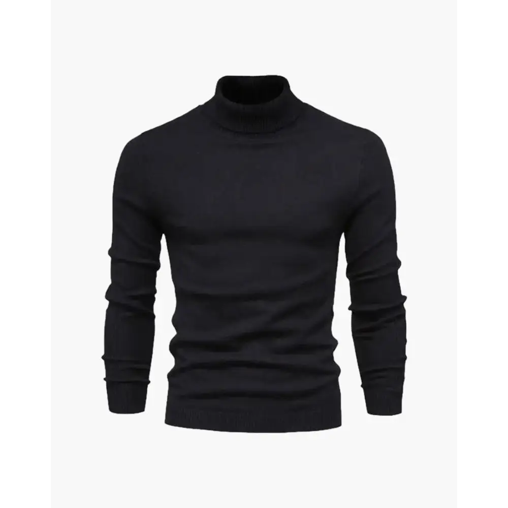 Winter Slim Fit Knit Turtleneck - Black / S