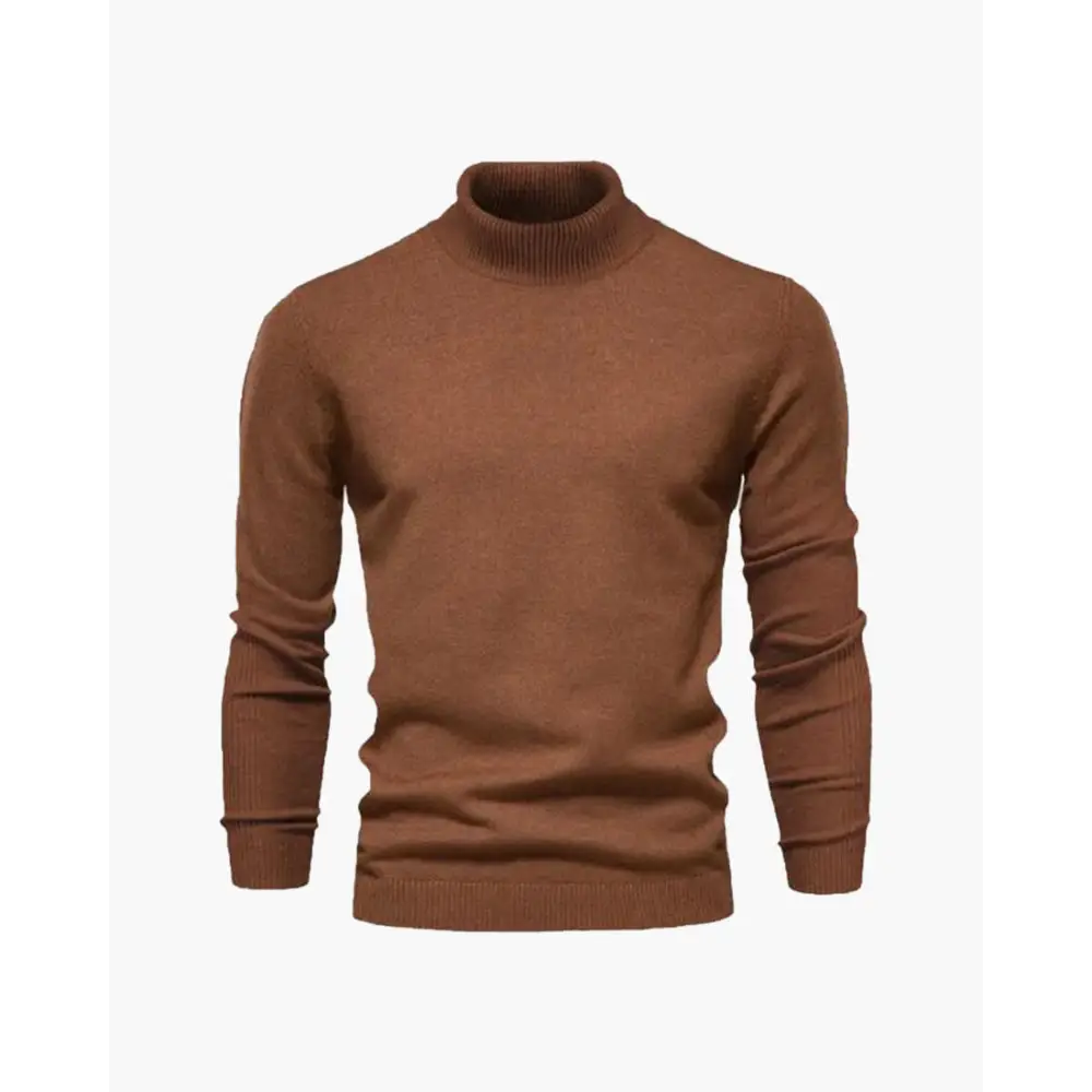 Winter Slim Fit Knit Turtleneck - Brown / S