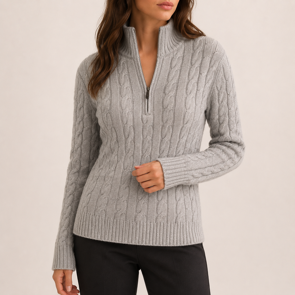 Signature Cotton Half-Zip - Gray S