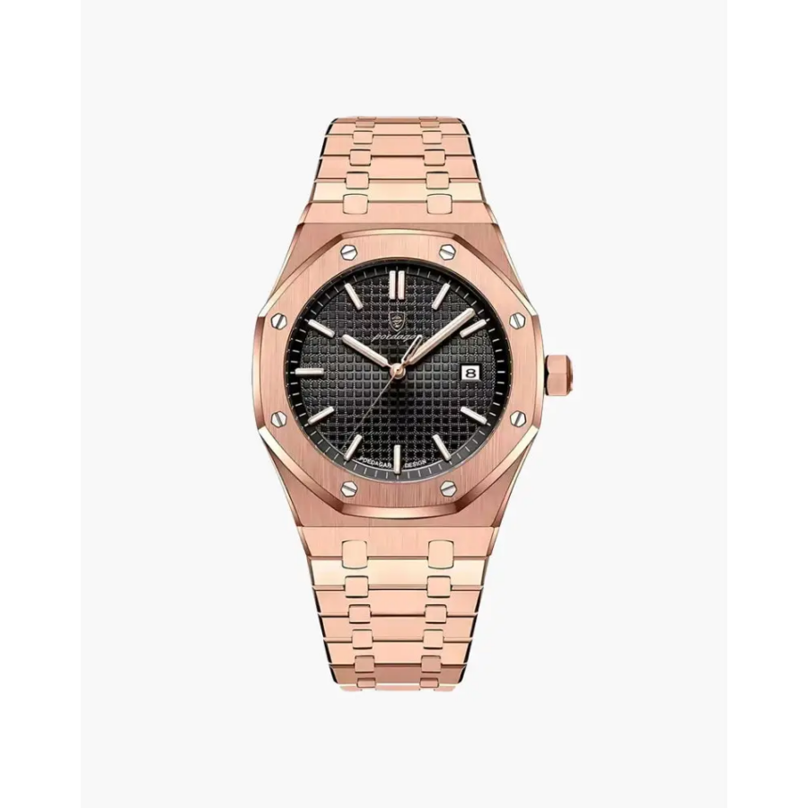 Black dial Aegean Classic men's quartz watch water-resistant