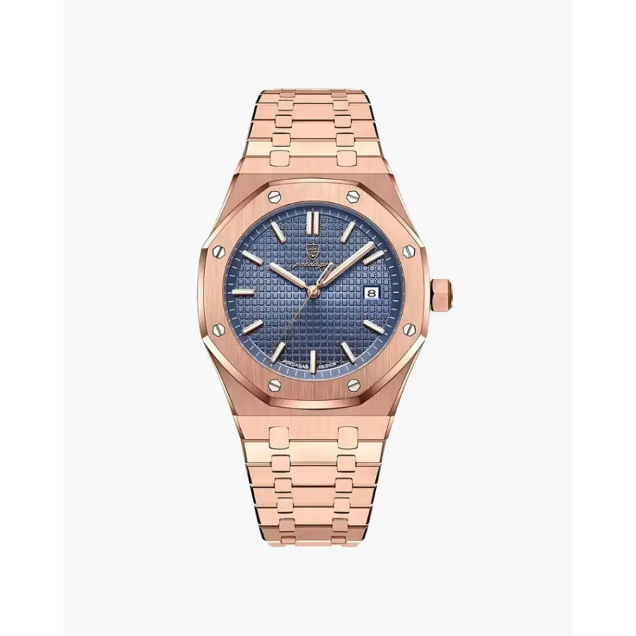 Aegean Classic watch blue dial stainless steel case precision quartz