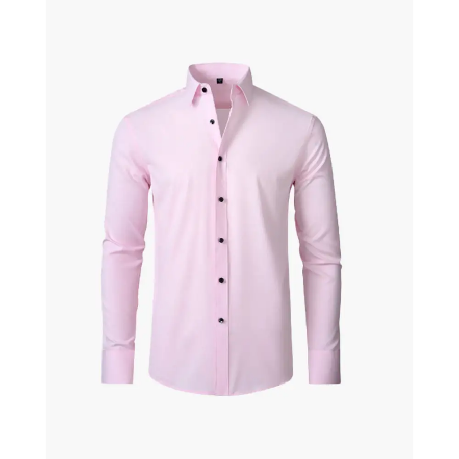 Ashford tailored full sleeve shirt in pink, full-length view on model