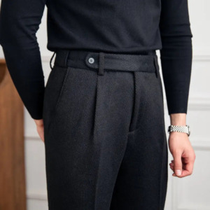 Black Sartorial Pleated Trousers